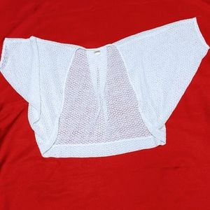 Vintage White cropped cover up